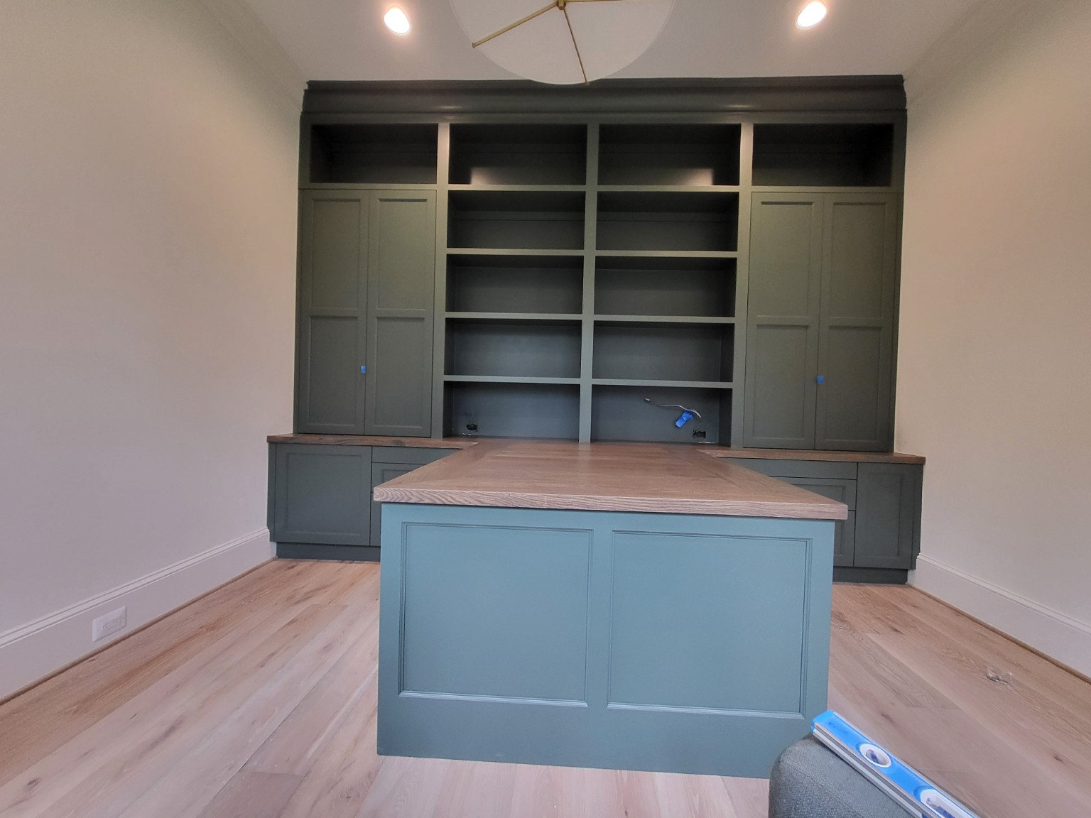 Built-in office cabinetry with desk