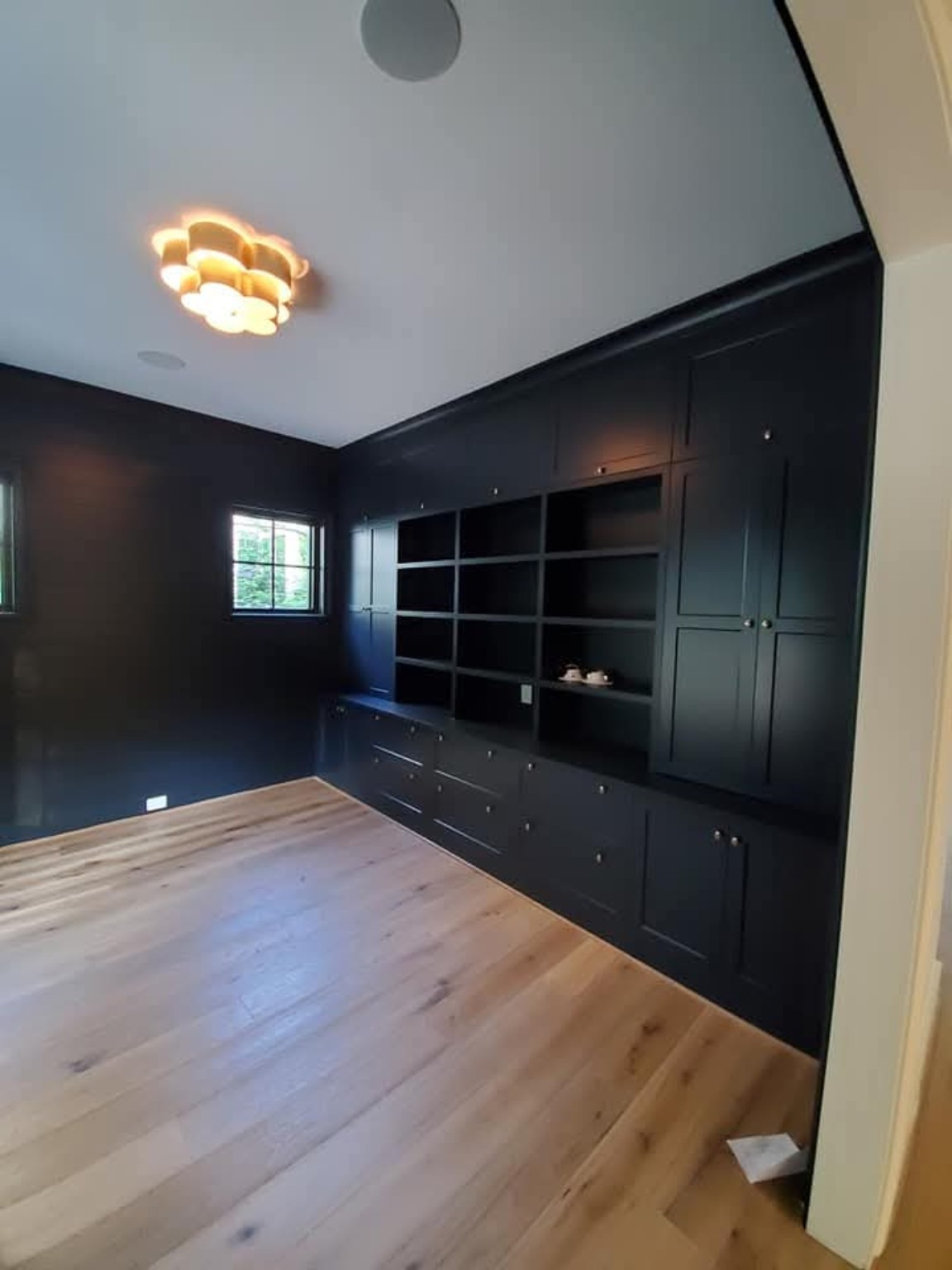 Dark floor-to-ceiling built-in